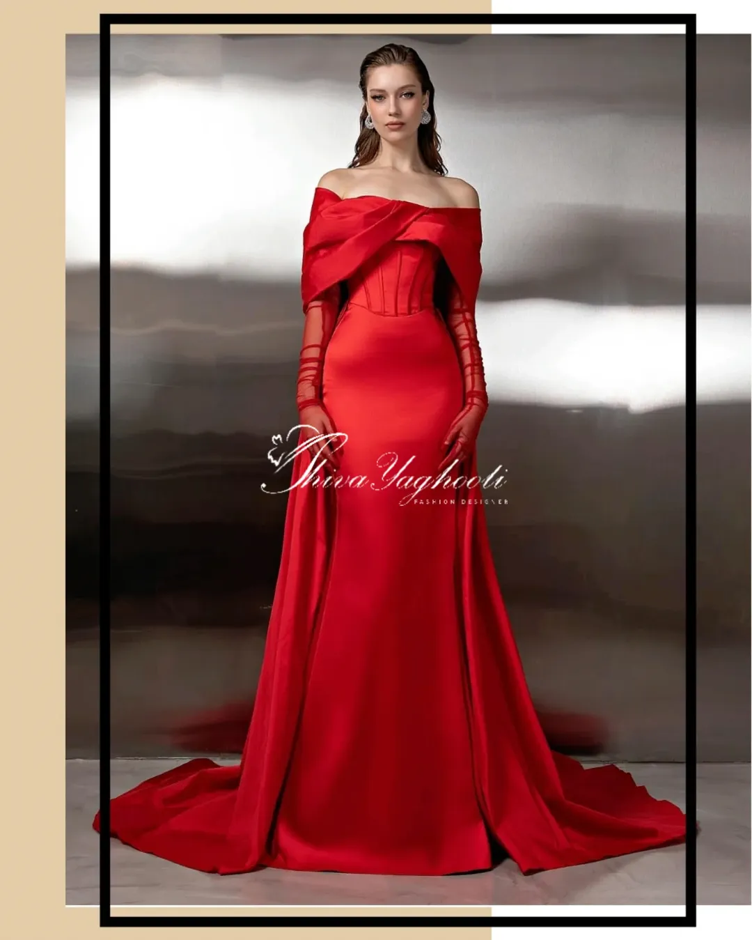 لباس فاخر شرابی ساتن